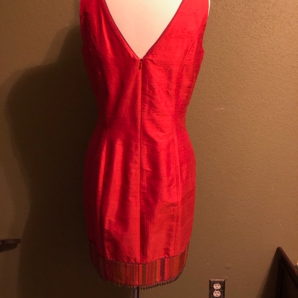 Vintage Raw Silk Blend Geometrie Dresses - Picture 4 of 10